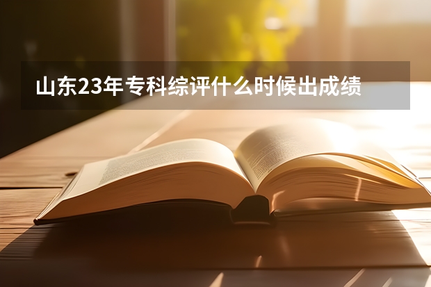 山东23年专科综评什么时候出成绩